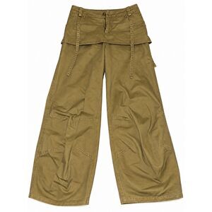 LAGUA GEM Khaki Cotton Wide Leg Skirt Overlay Utility Pants S